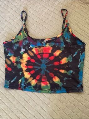 Tie-Dye Spaghetti Strap Crop Tank Top